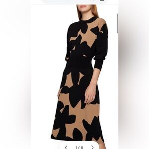 Boss Black and Tan Long Sleeve Dress